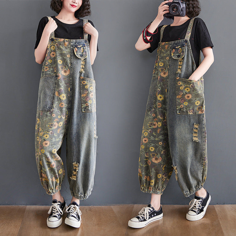 Daisy Denim Baggy Jogger Overalls - Zen Breaker