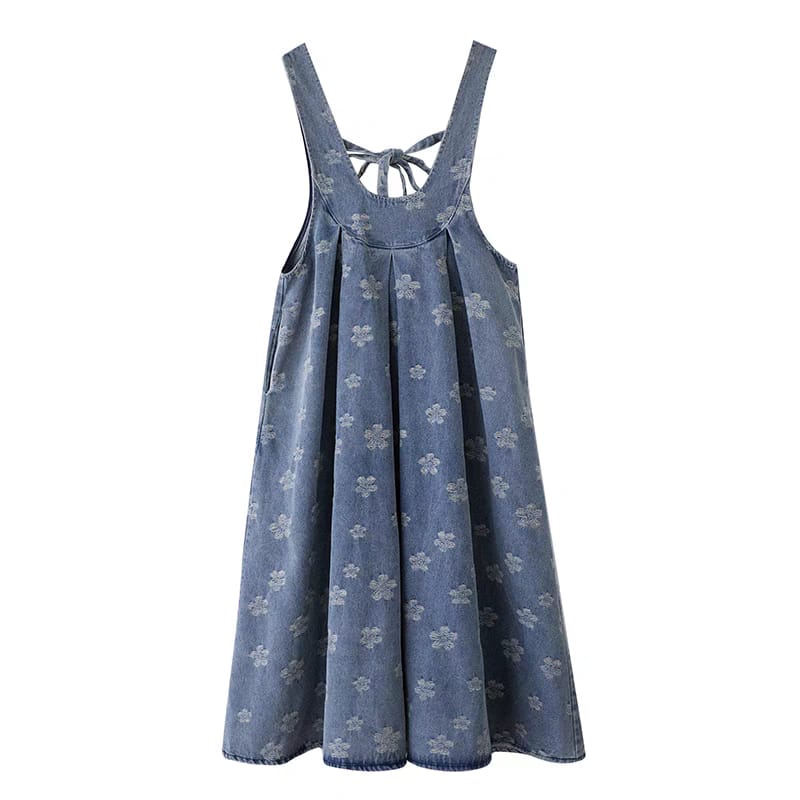 Blue floral dress on a white background
