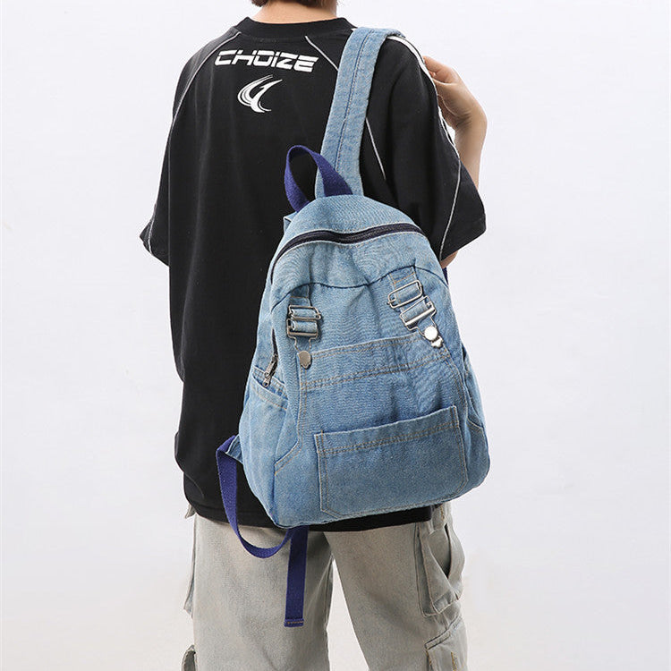 Vintage Denim School Backpack