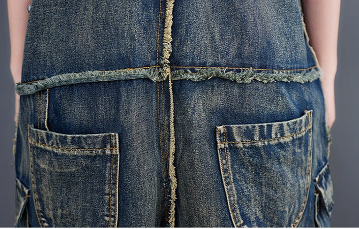 Vintage Denim Overalls Baggy Jumpsuit