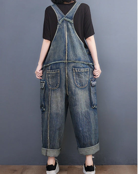 Vintage Denim Baggy Overalls - Zen Breaker