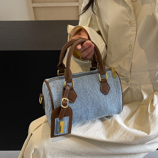 Dual Carry Denim Shoulder Handbag