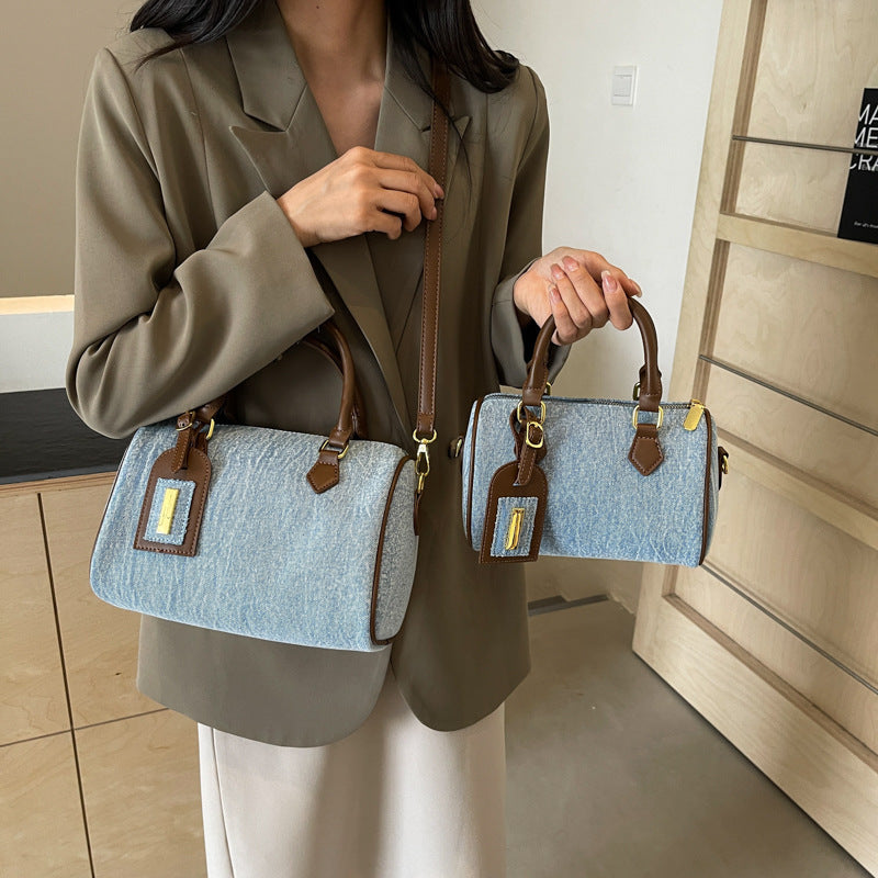 Dual Carry Denim Shoulder Handbag
