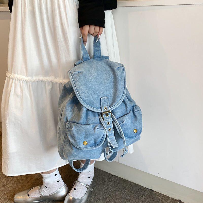 Korean Style Denim Backpack
