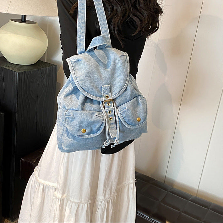 Korean Style Denim Backpack