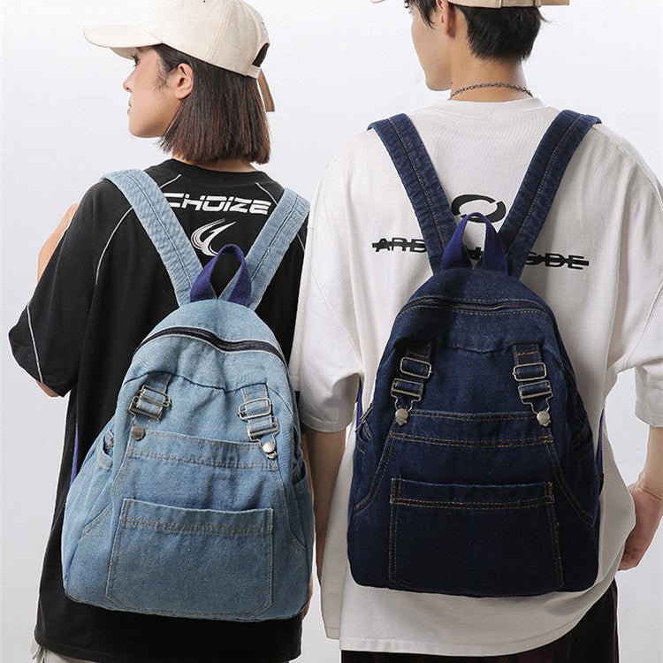 Vintage Denim School Backpack