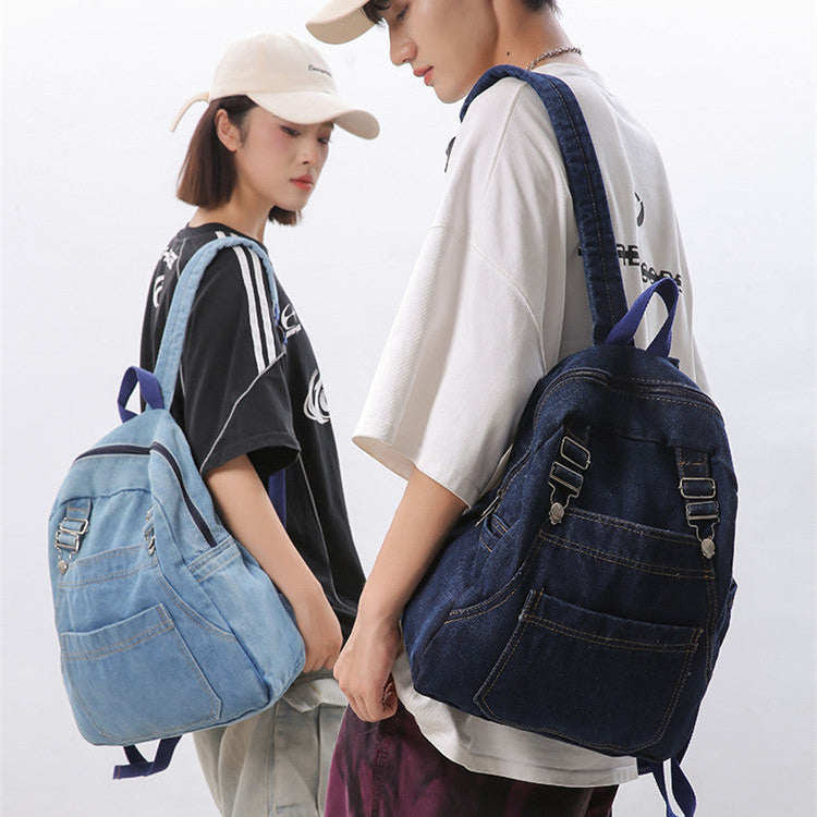 Vintage Denim School Backpack
