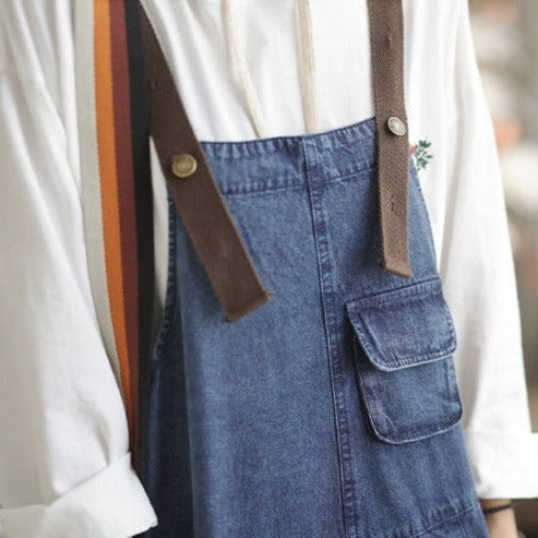 Casual Loose Fit Denim Overalls