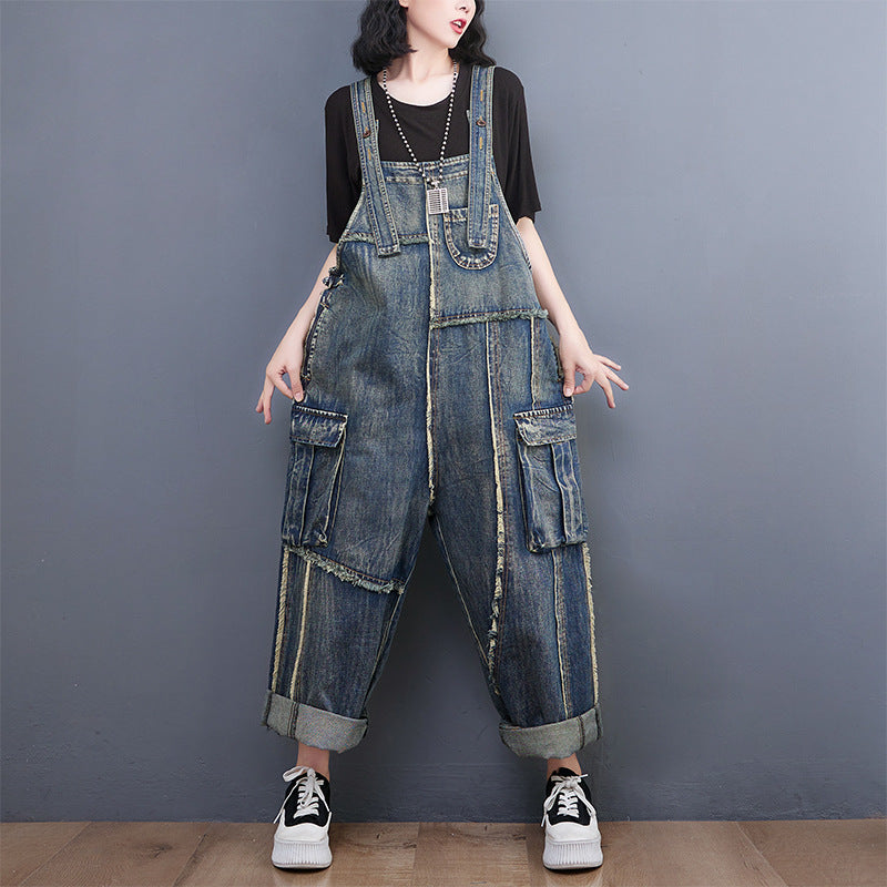 Vintage Denim Overalls Baggy Jumpsuit