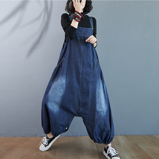 Convertible Denim Overall Skirt-Pants