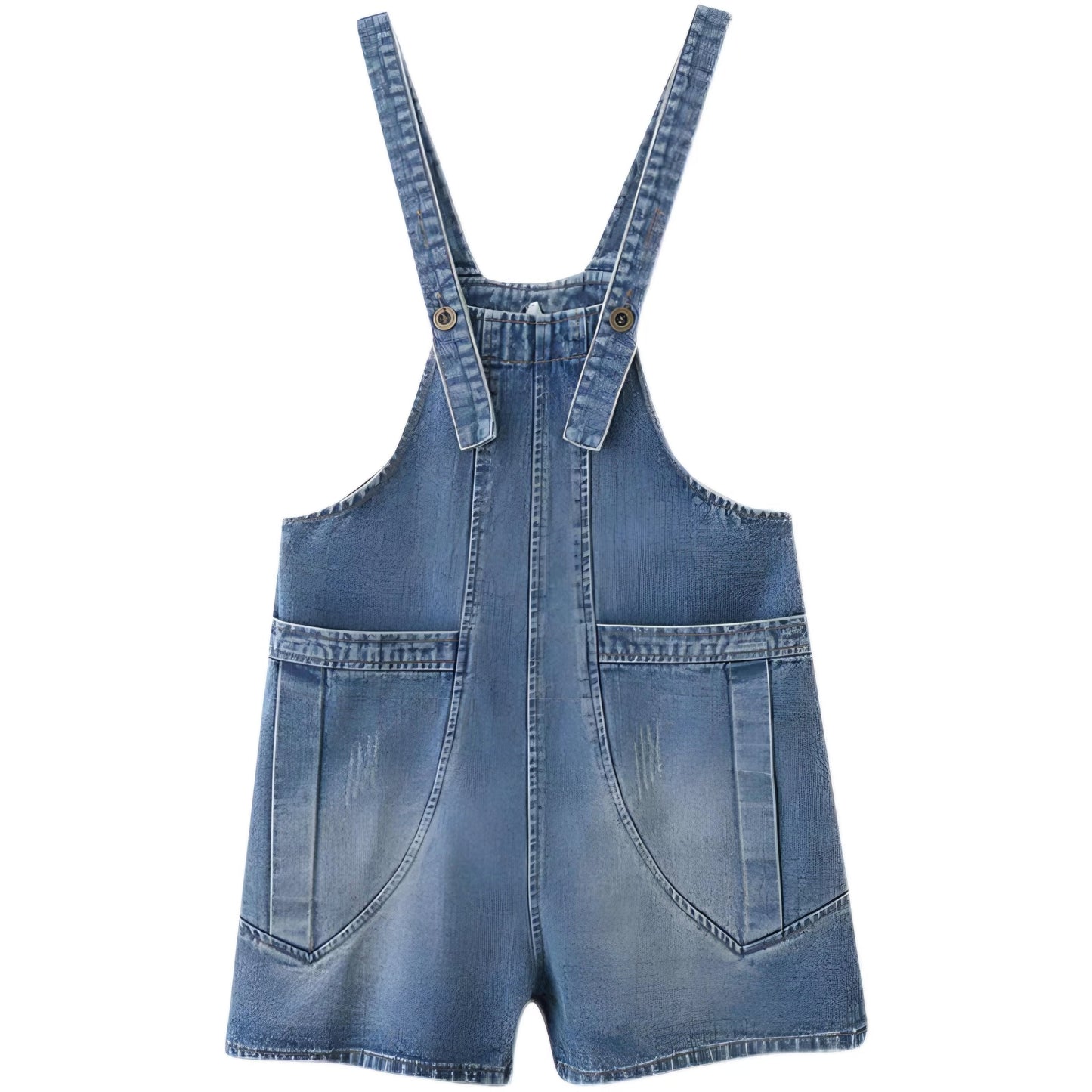 Short Denim Overall Jumpsuit