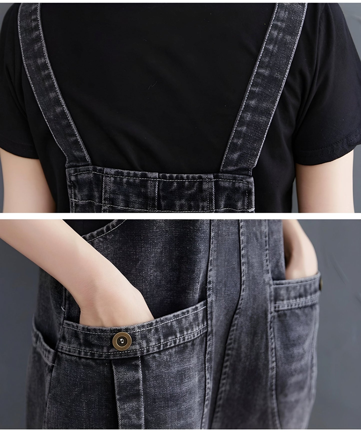 Short Denim Overall Jumpsuit